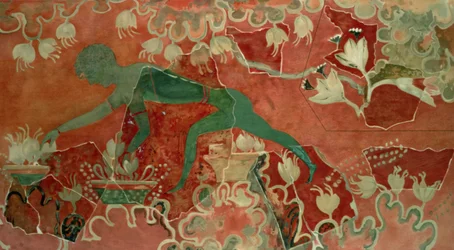 Rapaz do fresco do Macaco Azul, Palácio de Cnossos, Creta, c. 1500 a.C.